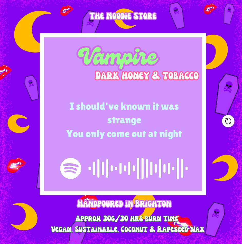 Vampire - Dark Honey & Tobacco Fragranced Vampire themed Wax Melts