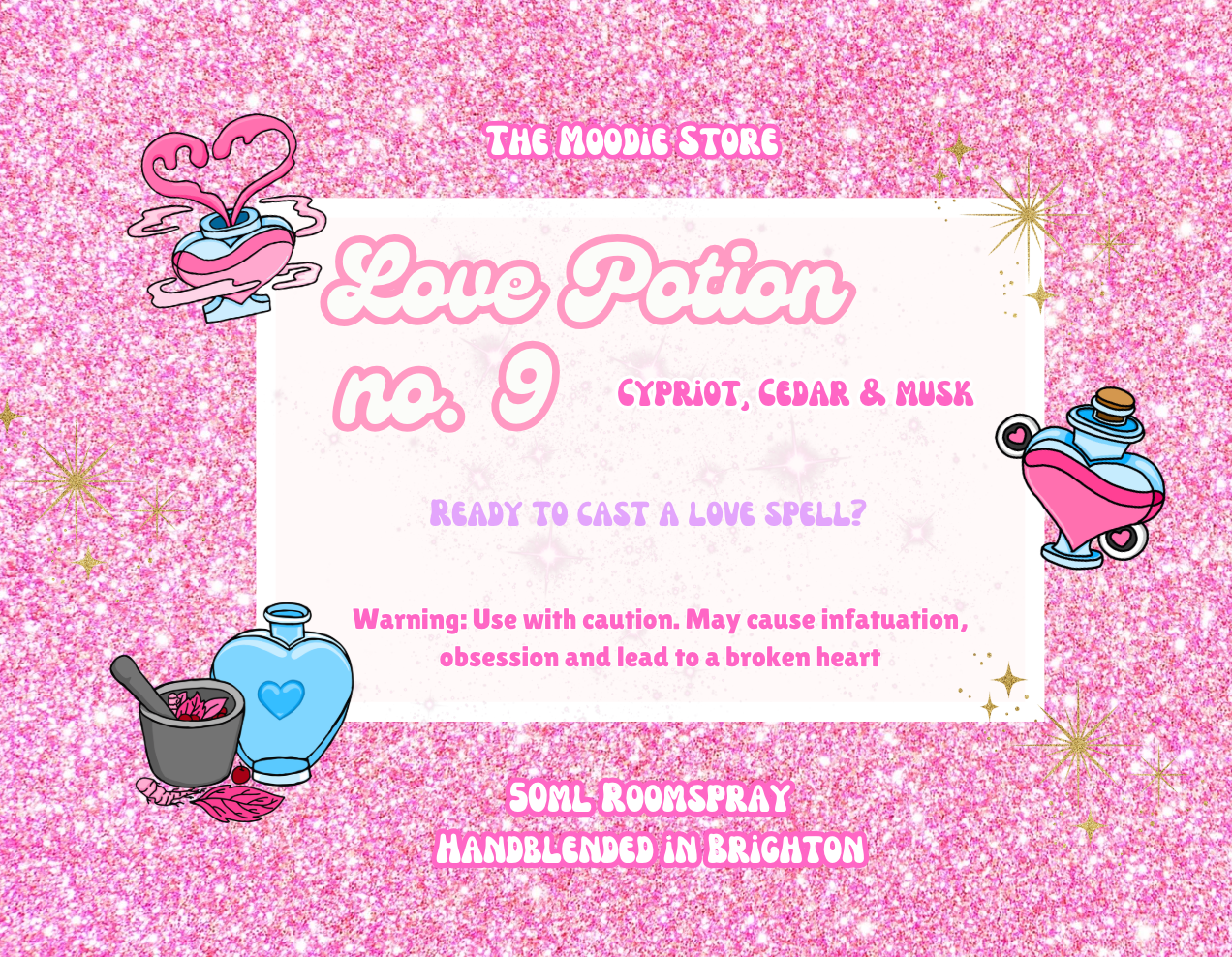 Love Potion Number 9 - Cypriot, Cedar & Musk Fragranced Room Perfume