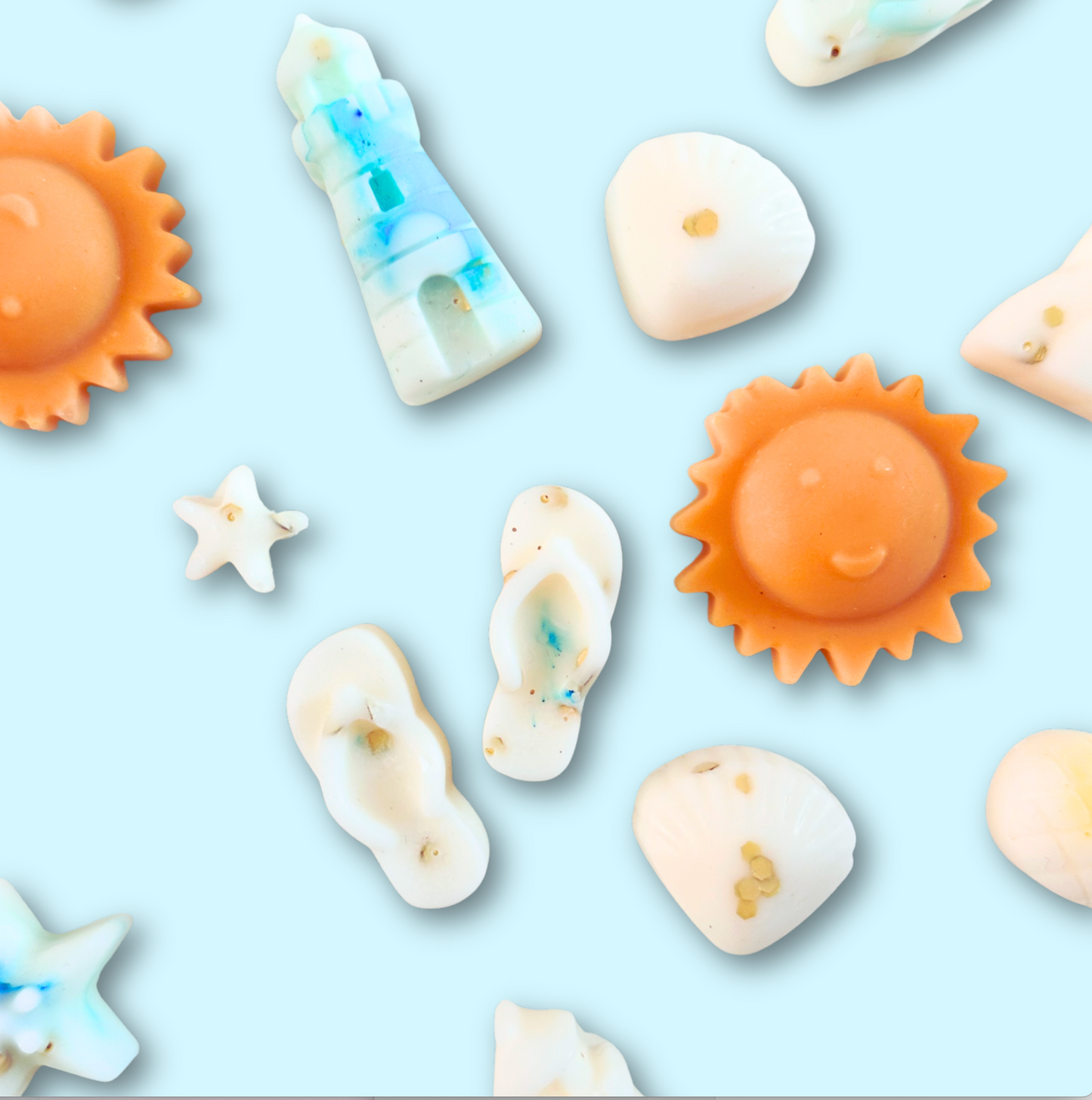 Day at the Beach - Suncream & Cotton fragranced wax melt shapes