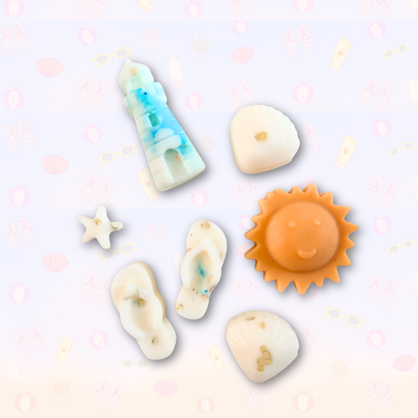 Day at the Beach - Suncream & Cotton fragranced wax melt shapes