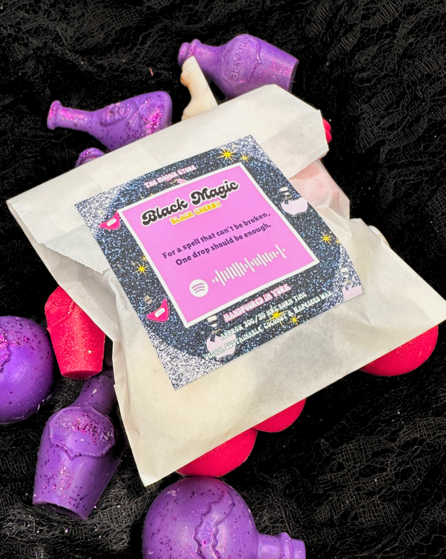 Black Magic - Black Cherry Fragranced Glitter Potion Bottle Wax Melts