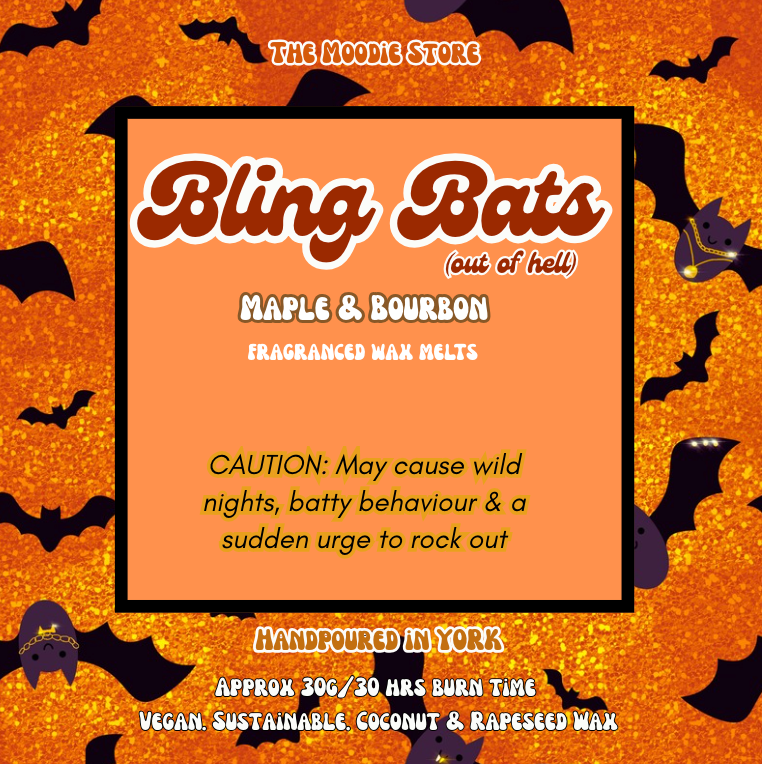 Bling Bats (out of hell) - Maple & Bourbon Fragranced Bat themed Wax Melts
