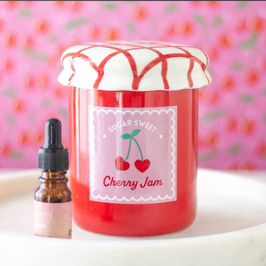 Cherry Jam Wax Melter with Lid