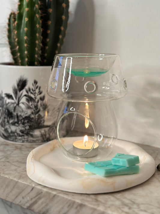 Glass Lamp retro inspired Wax Melter