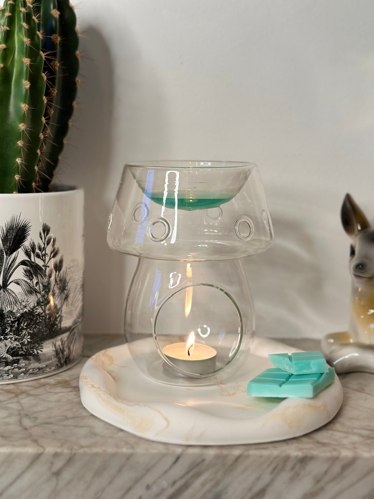 Glass Lamp retro inspired Wax Melter