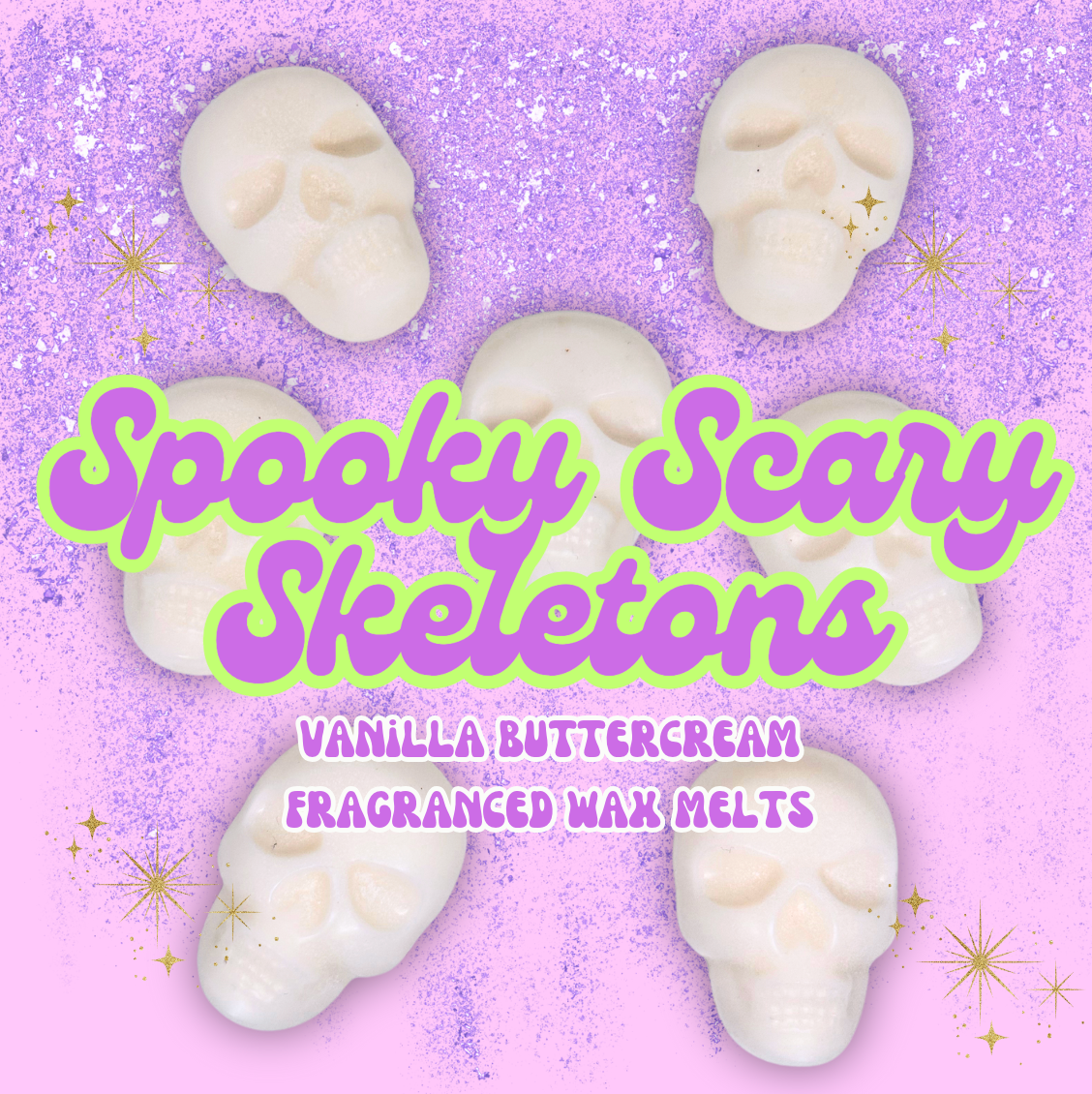 Spooky Scary Skeletons - Vanilla Buttercream Fragranced Skull Wax Melts