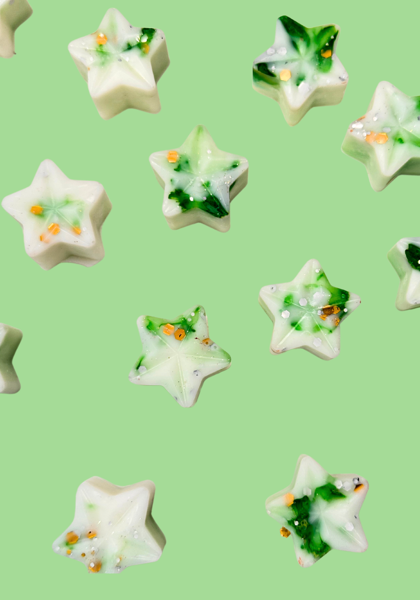 Mistletoe Kisses - Green Leaf & Cedar Fragranced Star Wax Melts