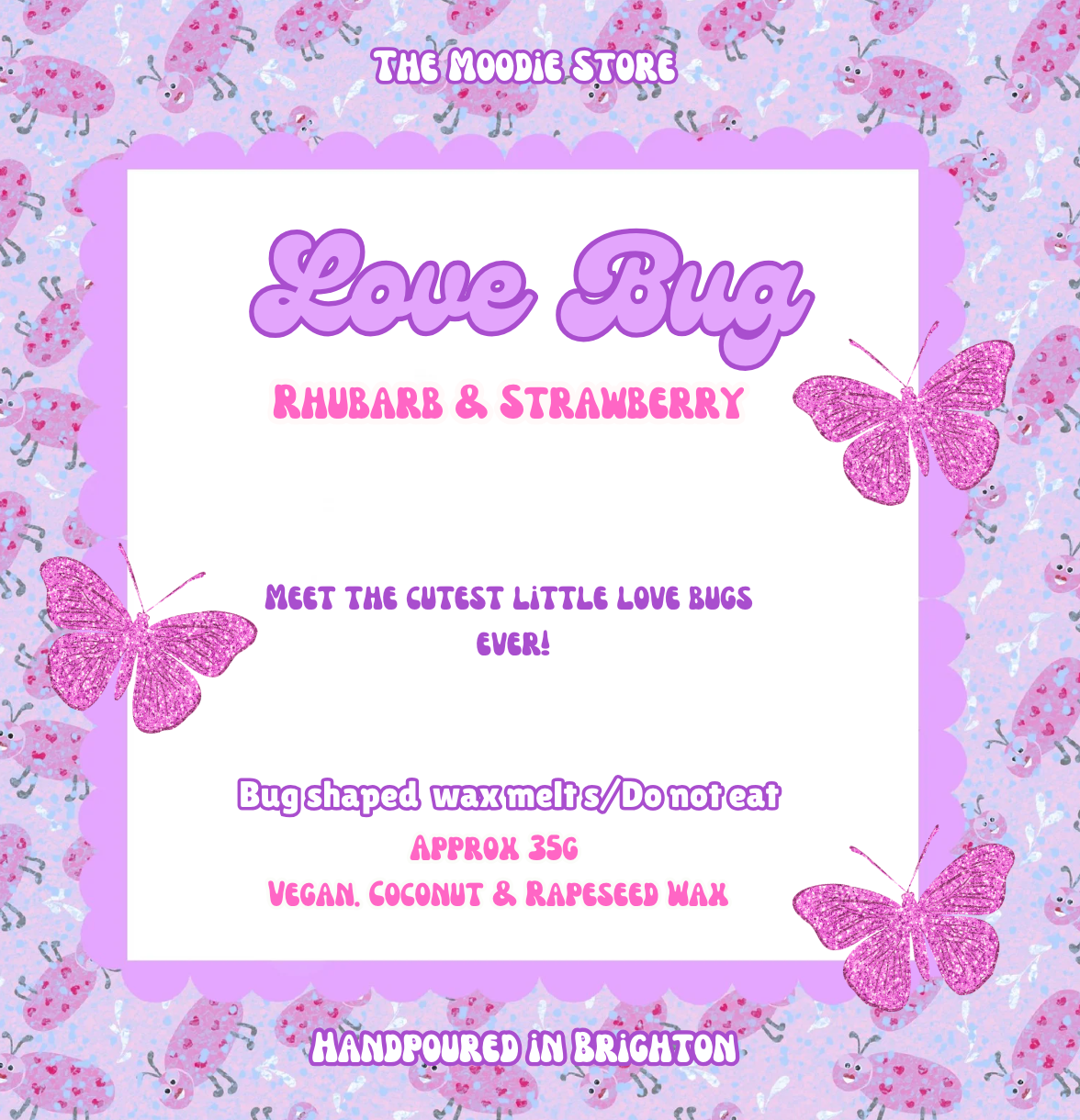 Love Bug - Strawberry & Rhubarb fragranced Wax Melts