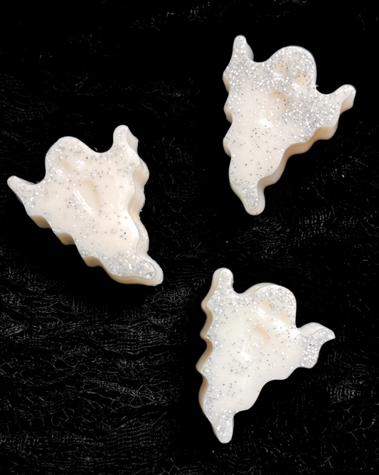 Glitter Ghosties - Warm Vanilla Sugar Fragranced Glitter Ghost Wax Melts