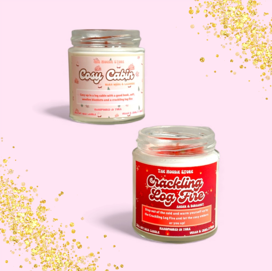 Crackling Log Fire - Amber & Bergamot Fragranced Vegan Soy Wax Candle