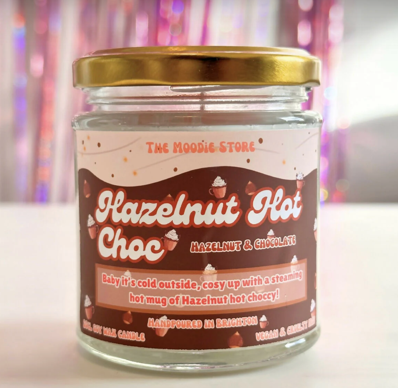 Hazelnut Hot Chocolate - Hazelnut & Chocolate Fragranced Vegan Soy Wax Candle