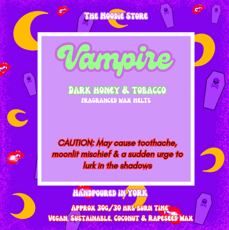 Vampire - Dark Honey & Tobacco Fragranced Vampire themed Wax Melts